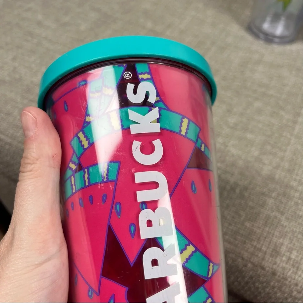 Lot of 5 Starbucks Venti Grande Aloha Mermaid Summer Plastic Cold Cups Tumbler